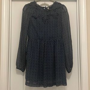Free People Size 2 Navy Floral Baby Doll dress